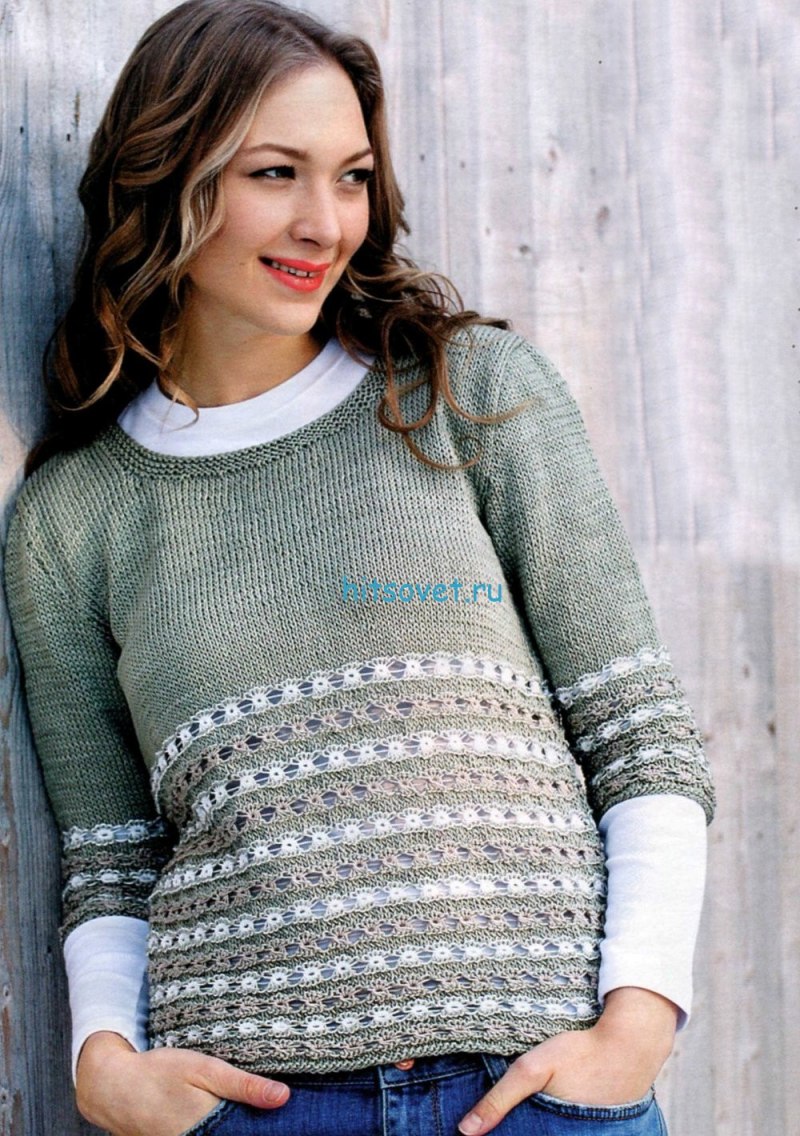 Джемпер вязаный двухцветный