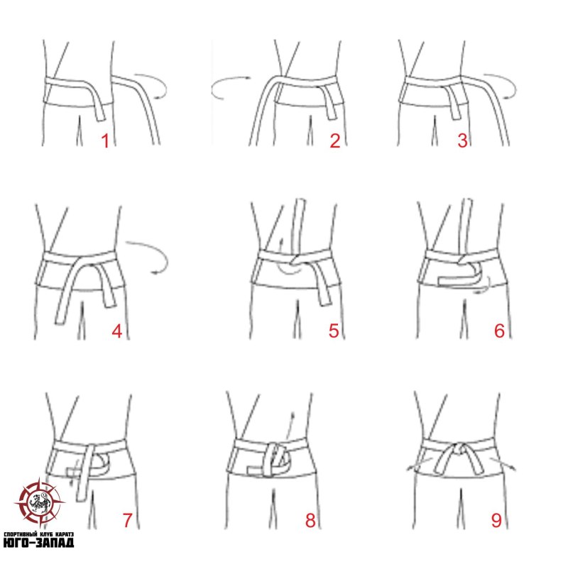 Красивый узел на поясе брюк