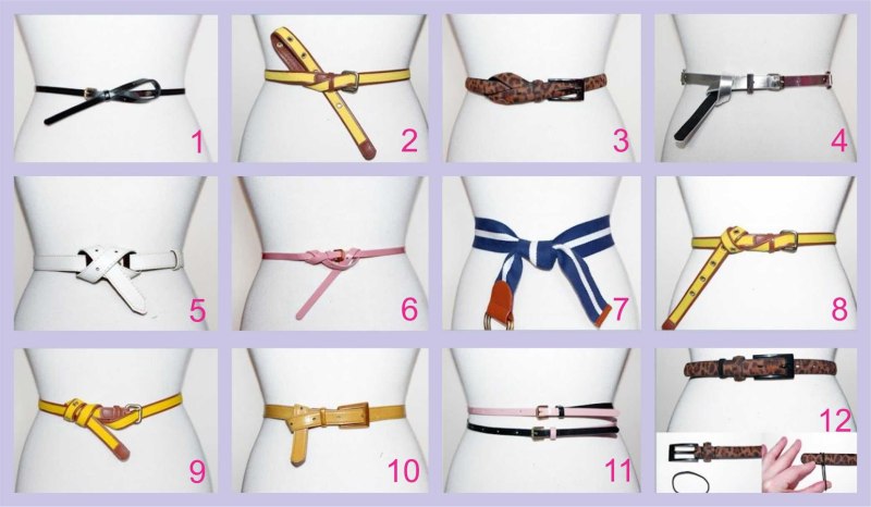 Способы завязывания ремня на талии