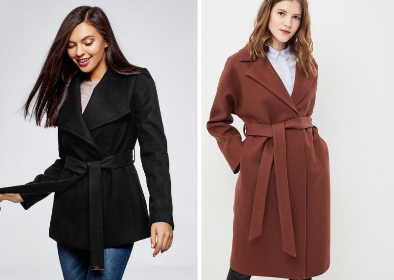 Пальто с ремнем