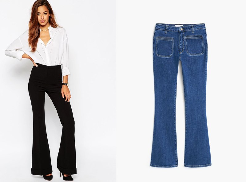 Джинсы клеш от колена женские