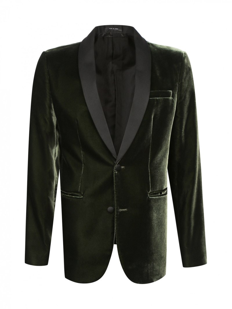 Зеленый вельветовый пиджак Марко поло