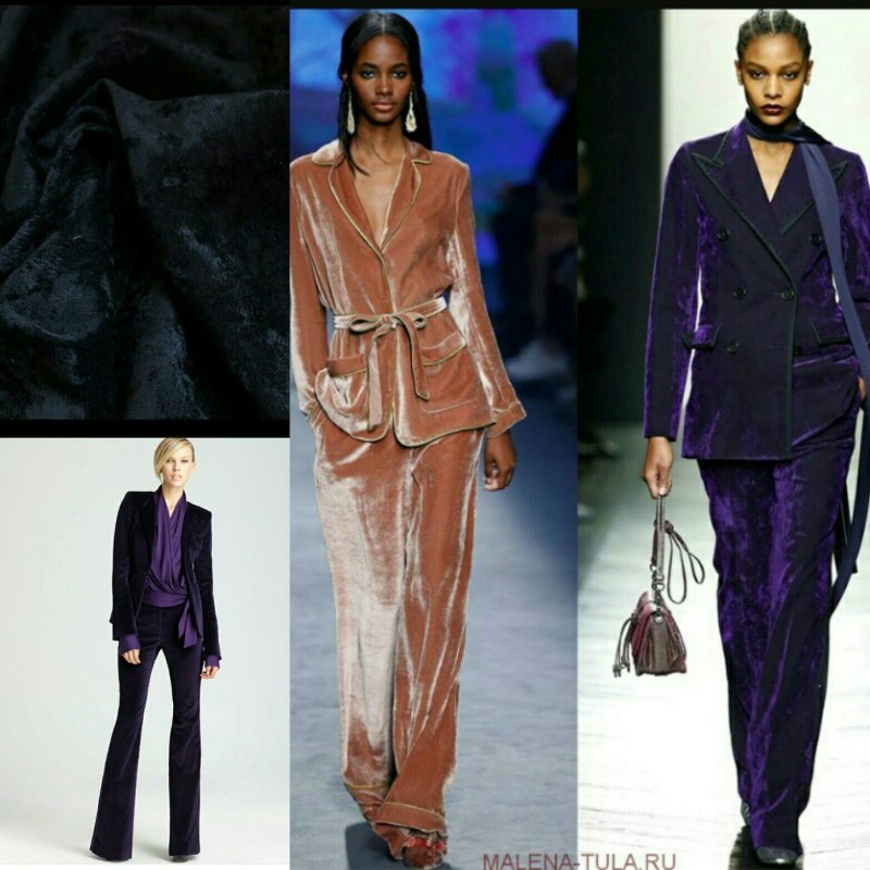 Модные костюмы из бархата