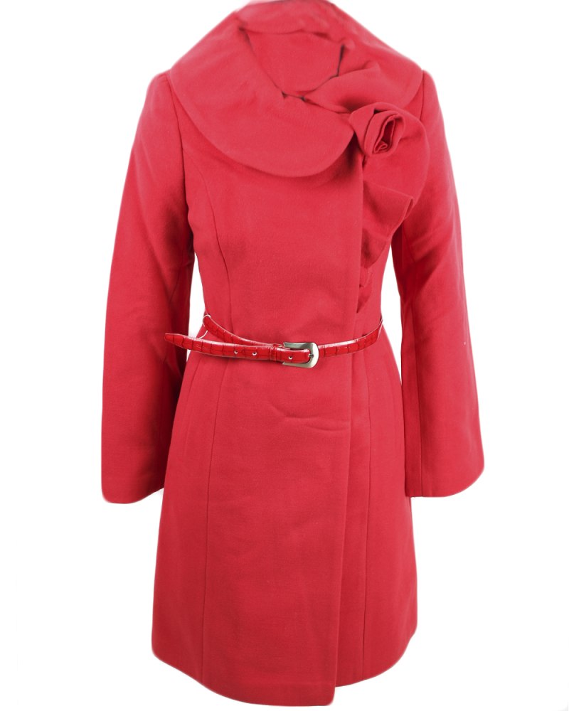 Полупальто красное женское