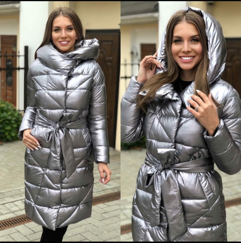 Пуховик с поясом