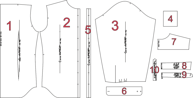 Лекало сорочки мужской