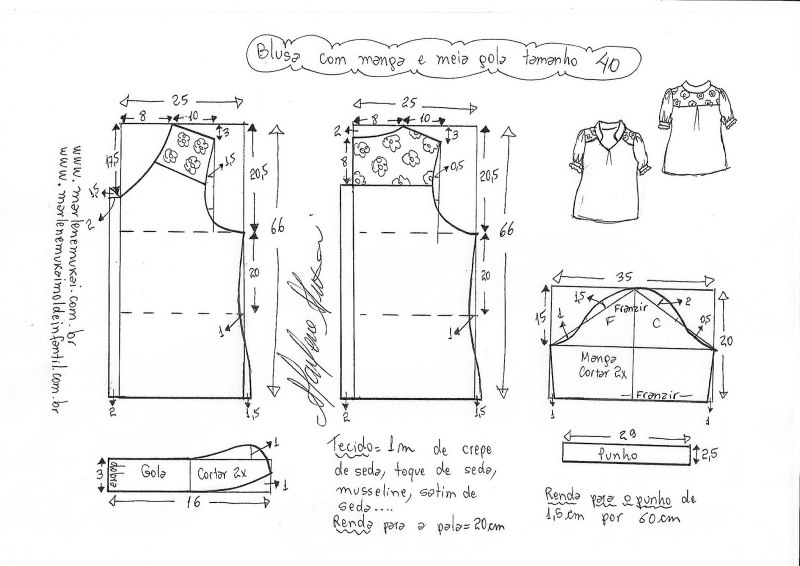 Выкройка блузы без рукавов 52 размера