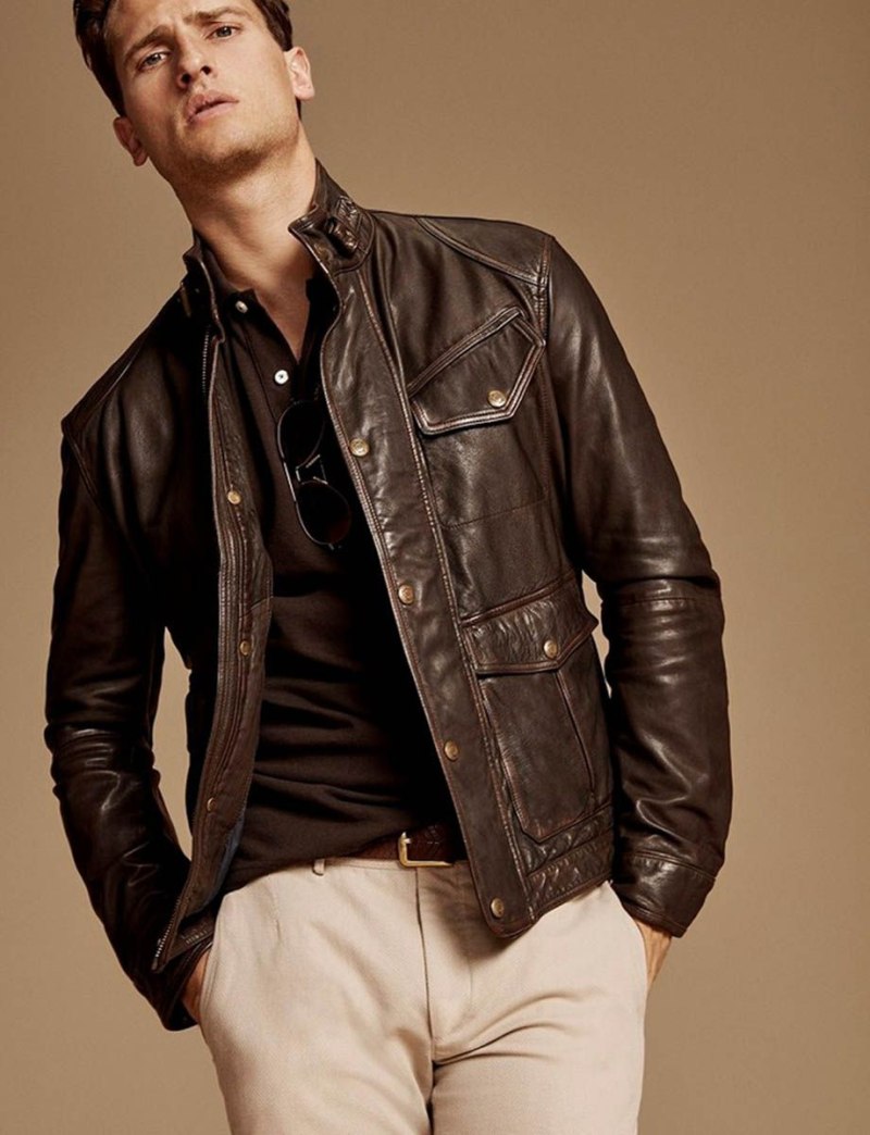 Кожаная куртка massimo Dutti мужская