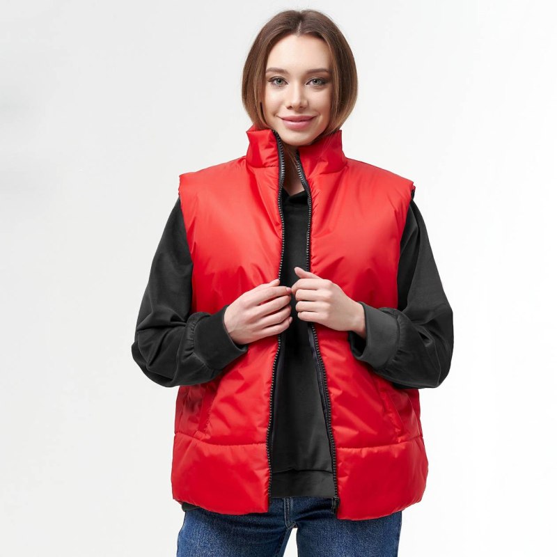 Красный жилет женский