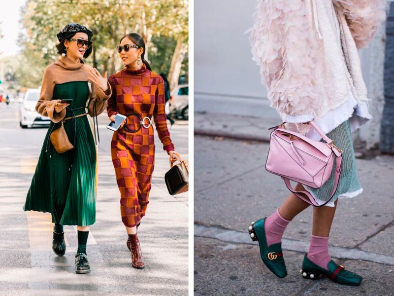 Образы с гольфами гуччи