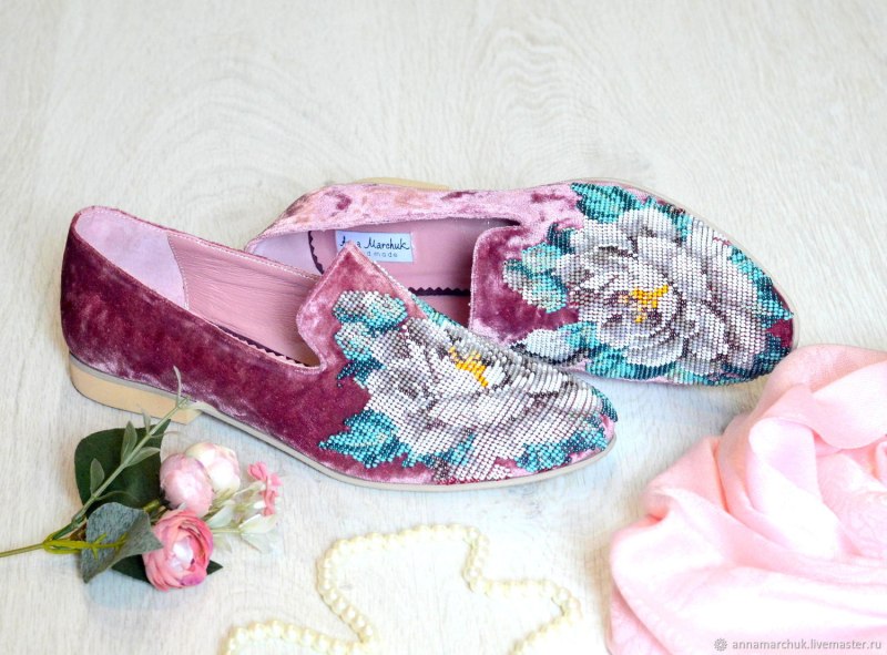 Тапочки расшитые бисером