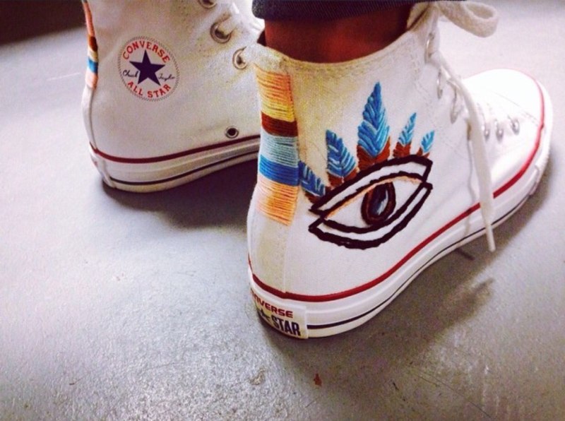 Вышивка на кедах конверс