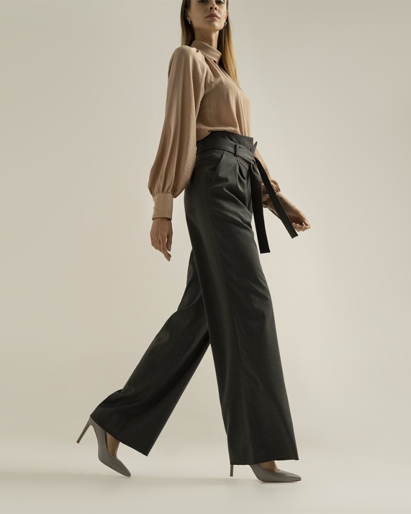 Брюки палаццо с защипами женские