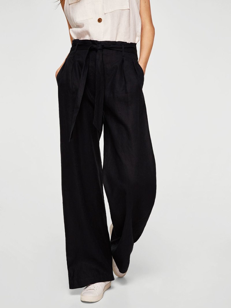 Льняные брюки палаццо женские