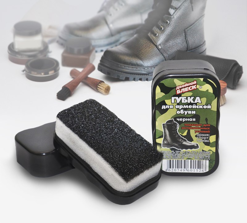 Двойной блеск губка для обуви