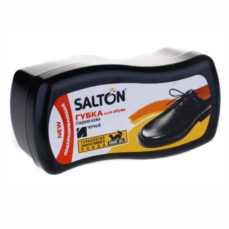 "Губка с дозатором д/кожи" чёрный 0013 Салтон