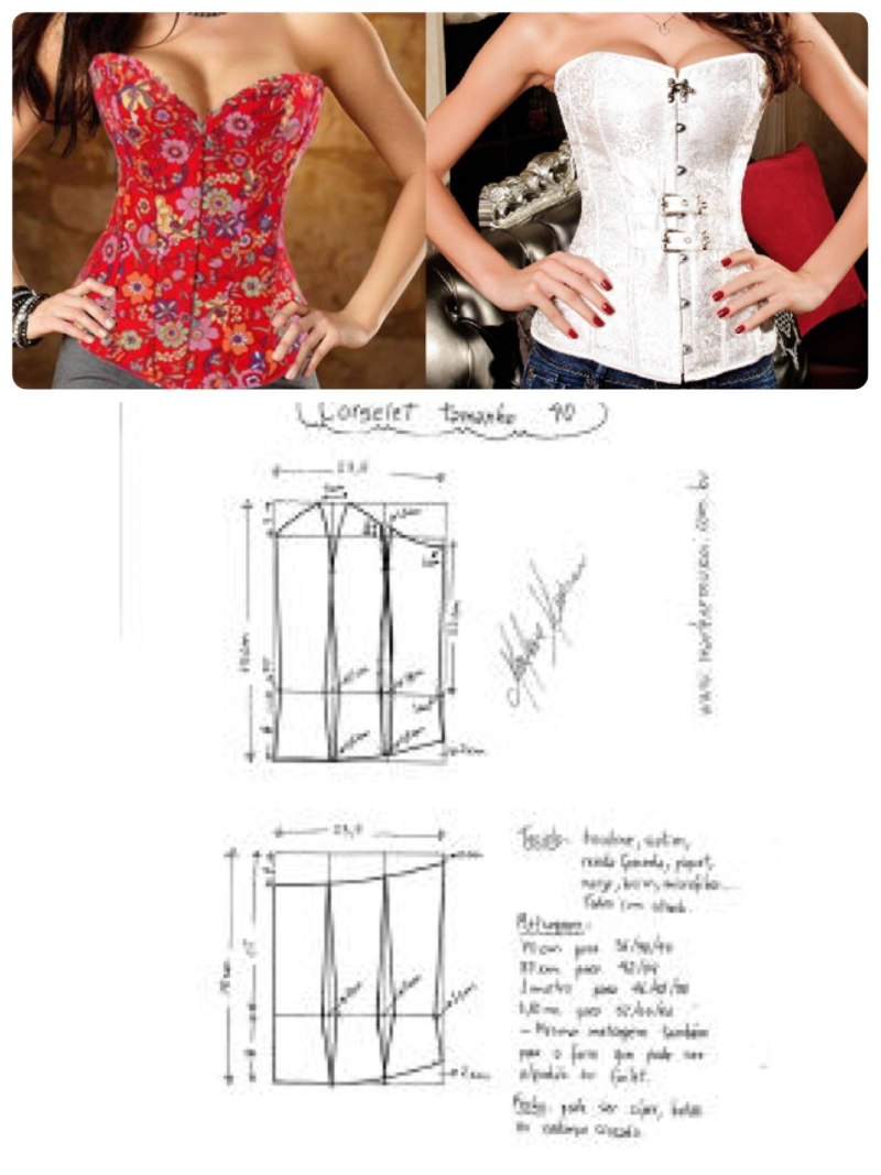Выкройка корсета с чашечками 42 размер