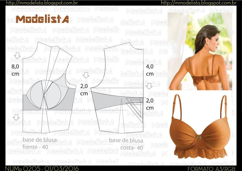 Выкройка бюстгальтера