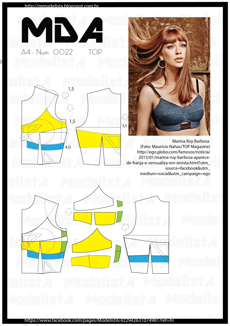 Выкройка топа бюстье