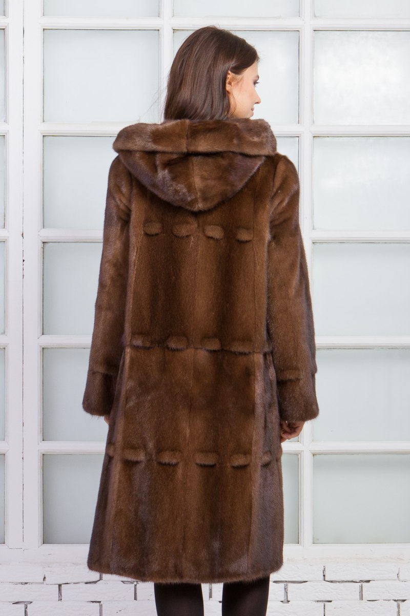 Шуба норковая коричневая