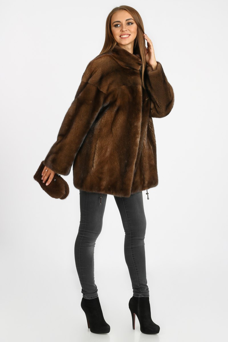 Шуба норковая коричневая