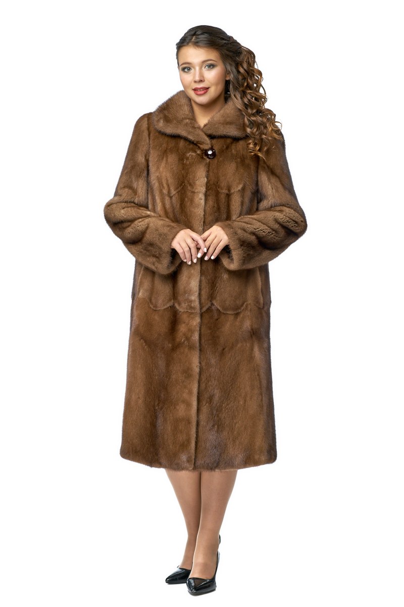 Шуба норка светло коричневая