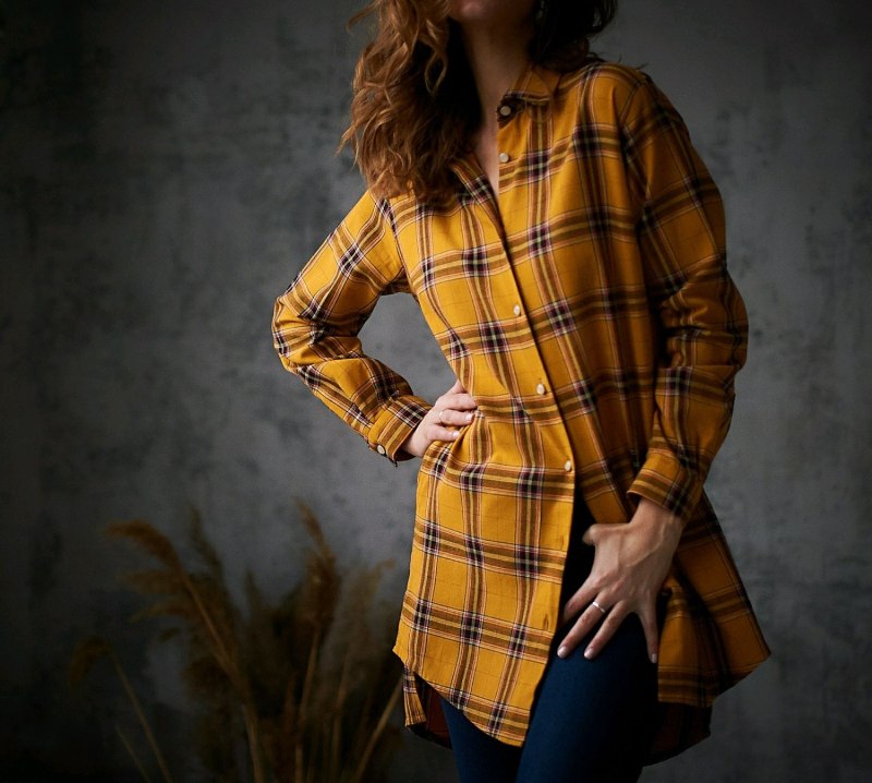 Клетчатое пальто рубашка