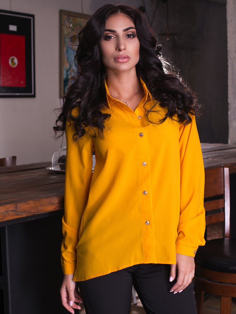 Рубашка горчичного цвета женская