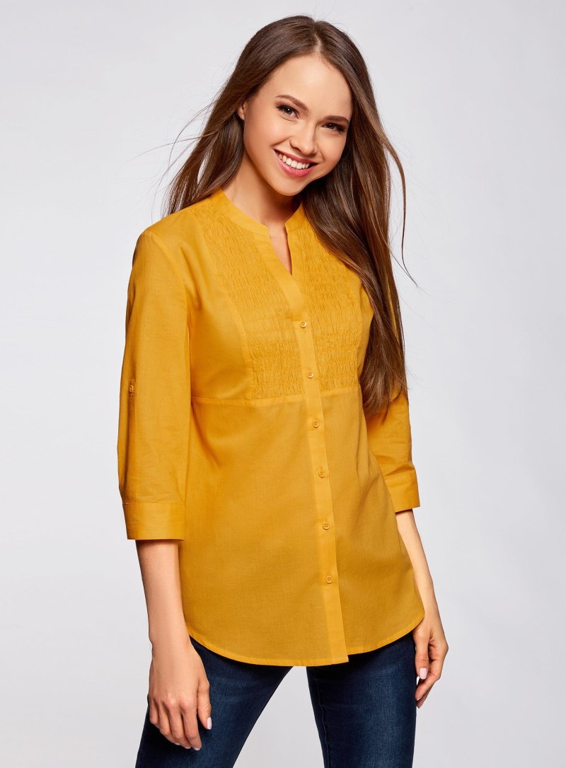 Горчичная блузка