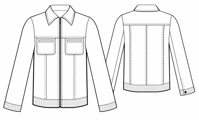 Технический эскиз джинсовой куртки