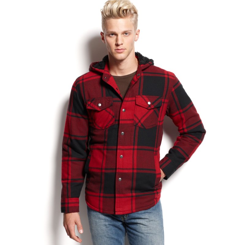 Красная клетчатая куртка