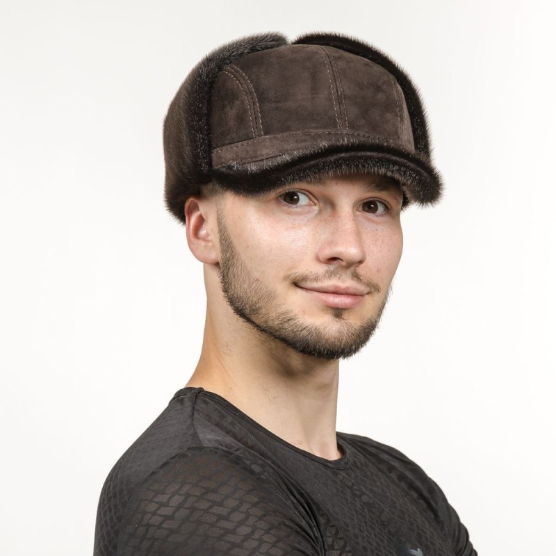 Меховая бейсболка мужская