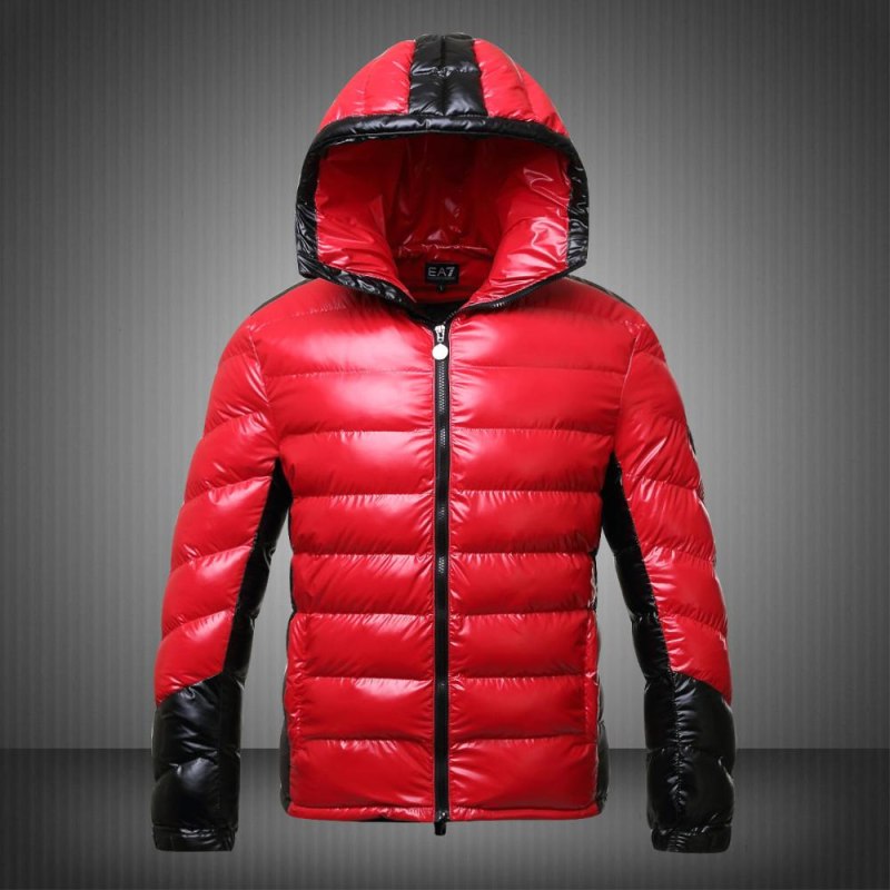 Пуховик ea7 мужской красный