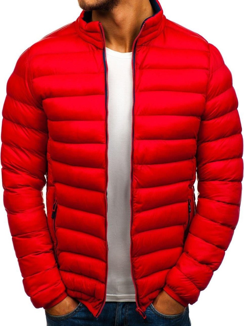 Красный пуховик мужской