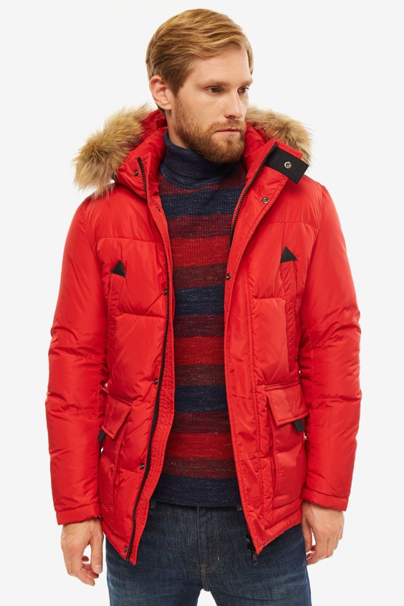 Мужские пуховики красного цвета