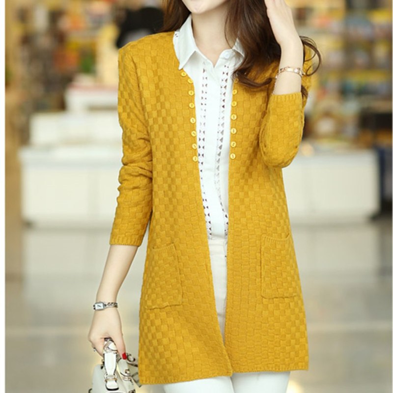 Удлиненный вязаный жакет