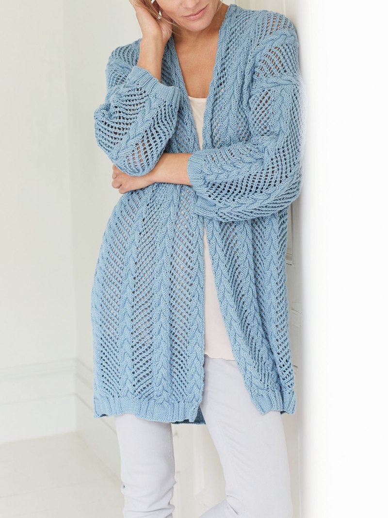 Ажурные кардиганы длинные