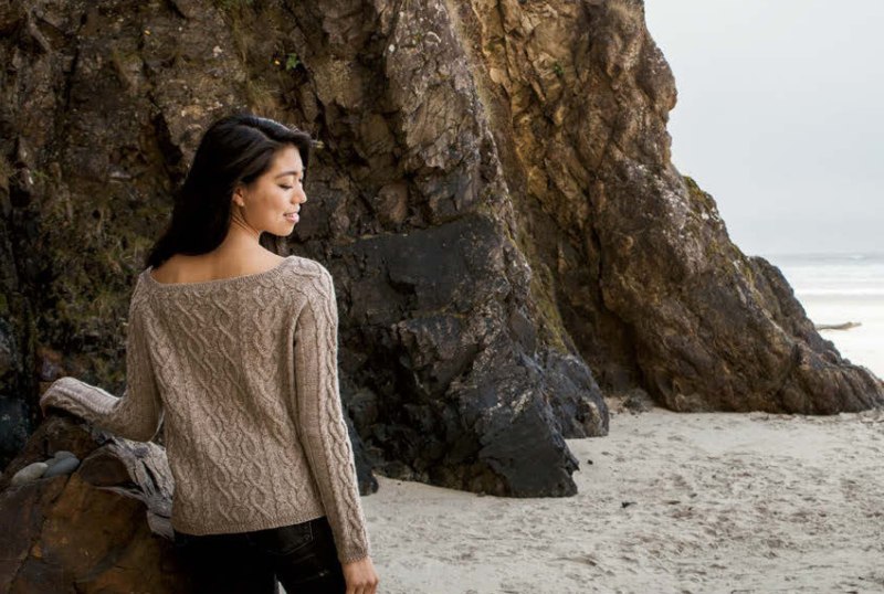 Джемпер лодочка спицами