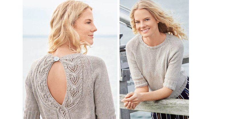 Джемпер с ажурными рукавами