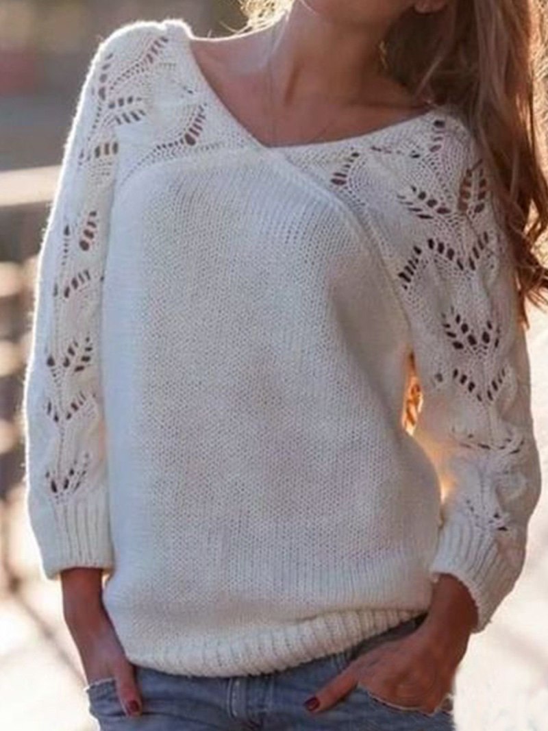 Джемпер с ажурными рукавами
