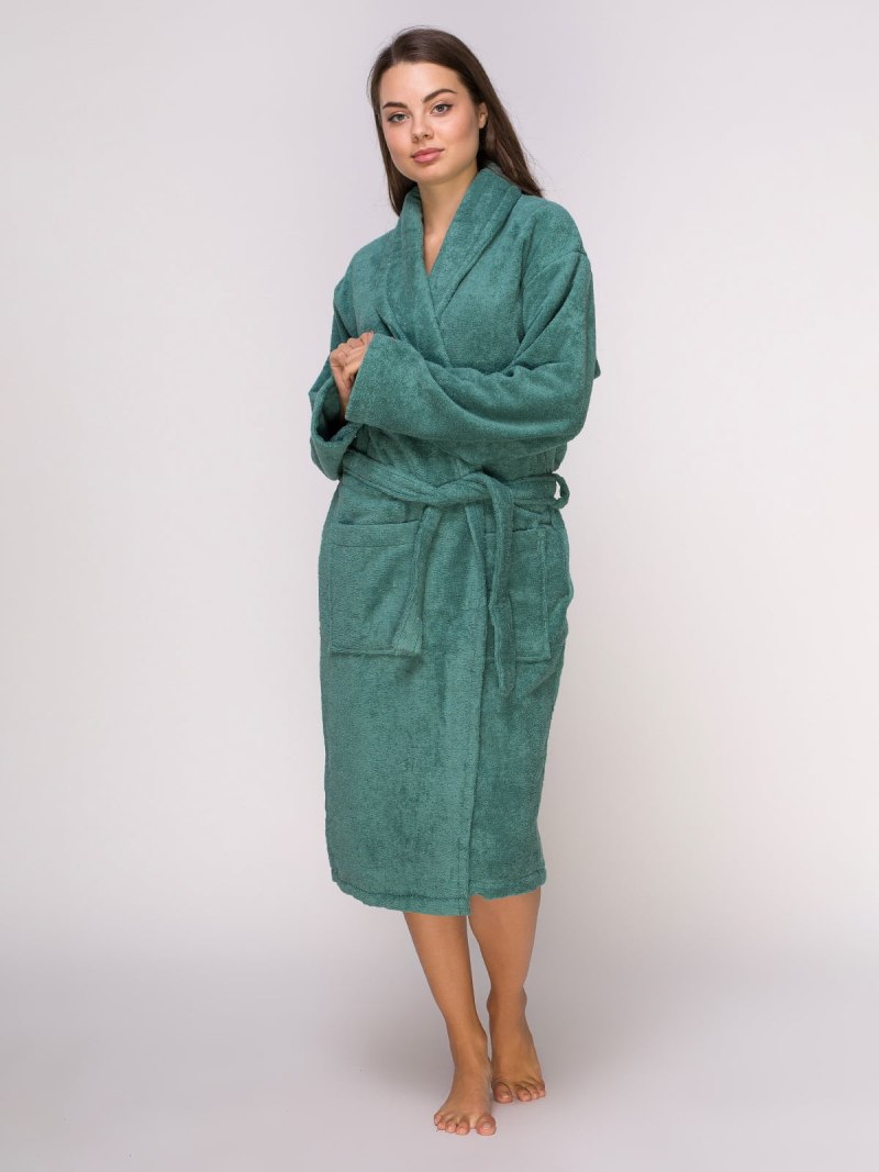 Халат махровый зеленый (64-66)