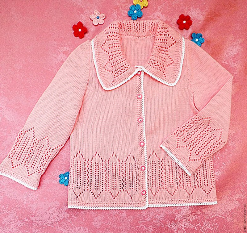 Вязаные детские кофты для девочек