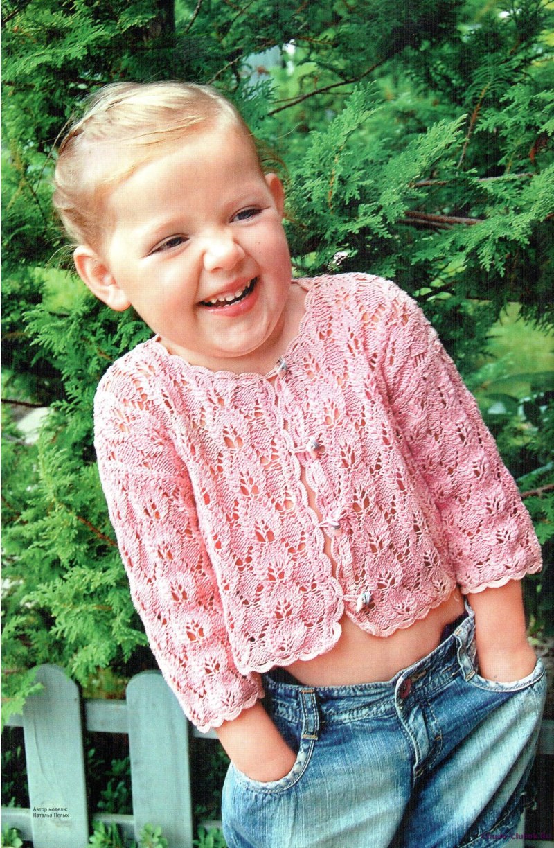 Ажурная кофта для девочки