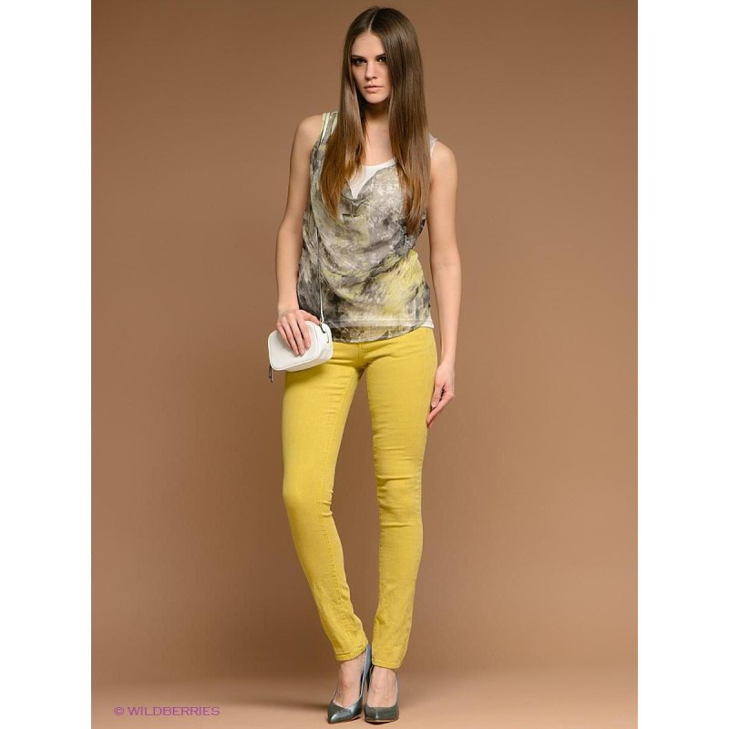 Горчичные брюки женские