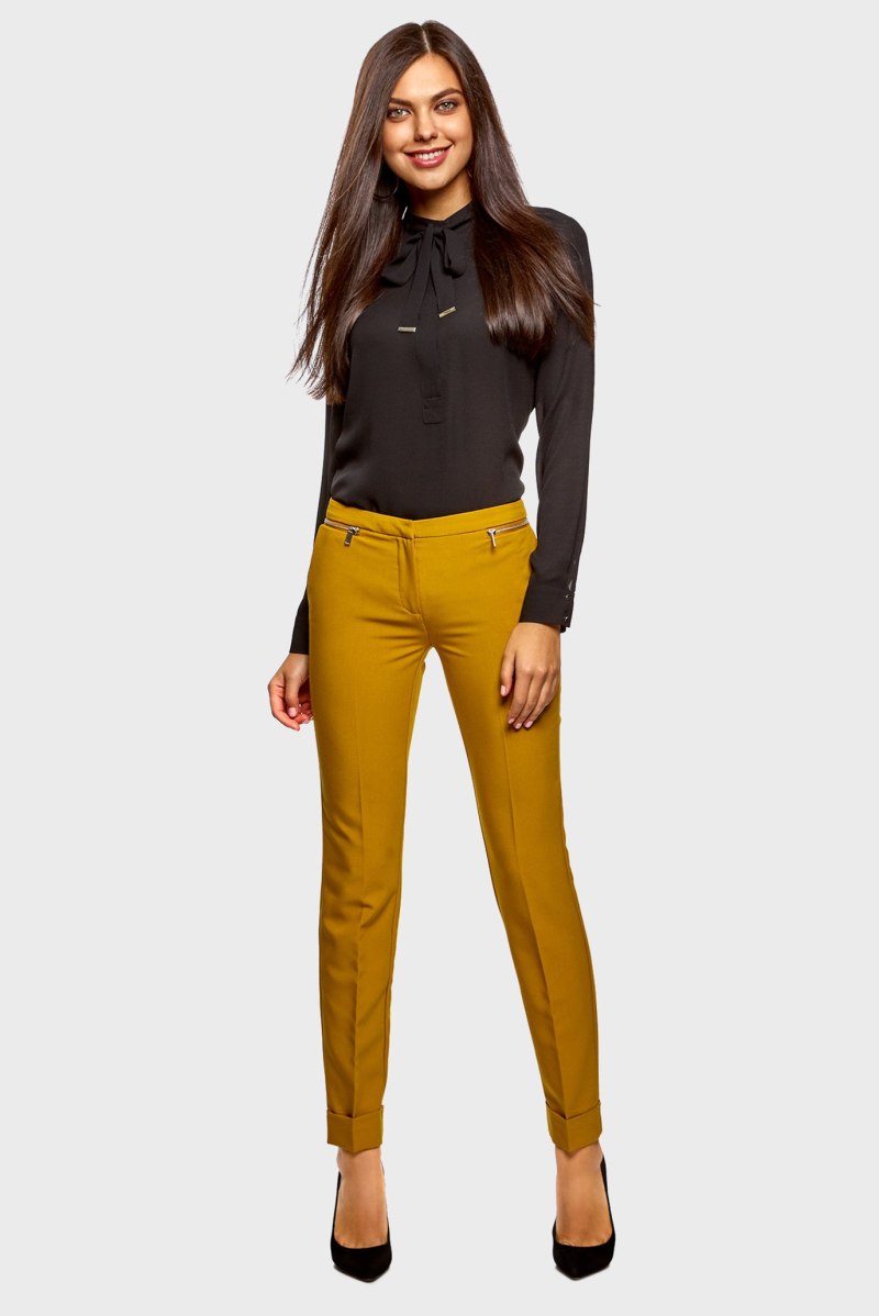 Жёлтые брюки женские