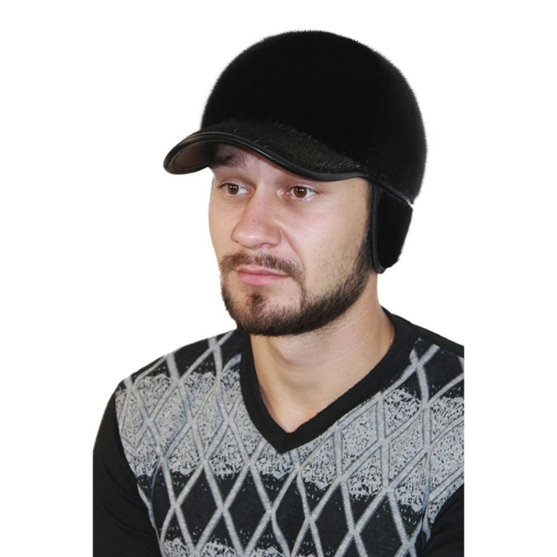 Меховая бейсболка мужская