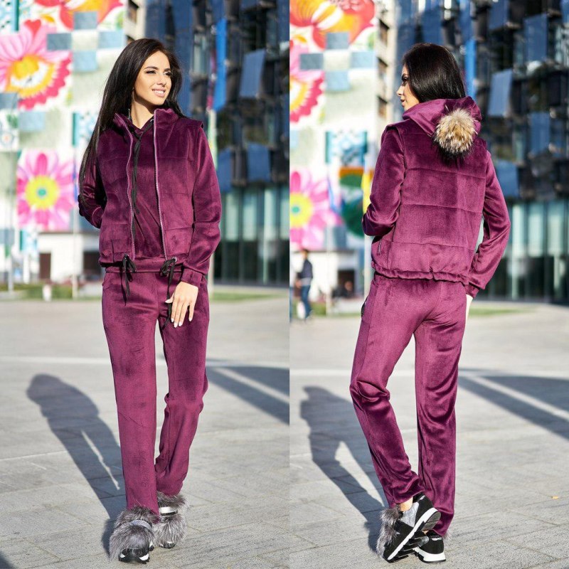 Велюровый костюм тройка