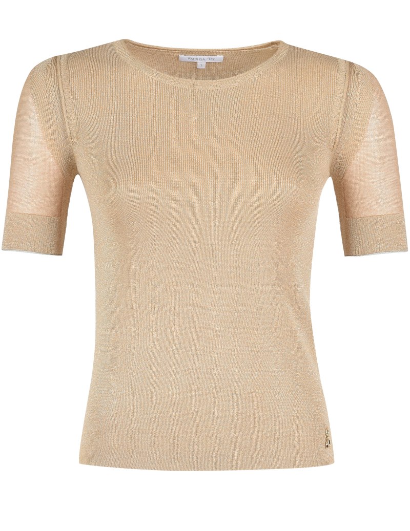 Золотая футболка женская