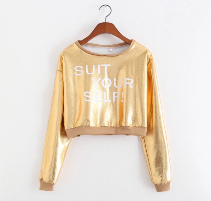 Золотистый топ с рукавами