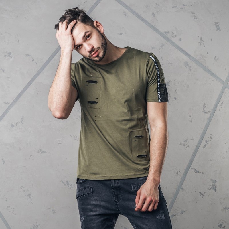 Футболка цвета хаки мужские